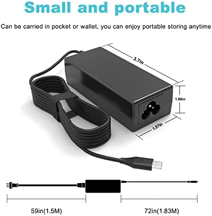 Versatile 45 W USB-C Chromebook Charger for Seamless Compatibility with HP, Lenovo, Acer, Dell, and Asus Models – Fast Charging, 10.9 ft Cable, Universal Power Adapter for Optimal Performance and Reliability