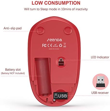 Light Blue Wireless Mouse – Ultra-Quiet 2.4 GHz Noiseless Computer Mouse with USB Receiver for Seamless Windows Experience – Portable, Ergonomic Design for Home, Office, or Travel
