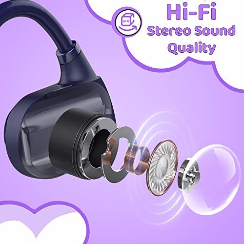 Golvery Kids Open Ear Bluetooth 5.3 Headphones – Ultra-Lightweight Wireless Earbuds with Built-in Microphone – 10-Hour Playtime for Safe Listening – Perfect for Learning, Play, and Enhanced Awareness – Ideal for Tablets, Phones, and Kindles