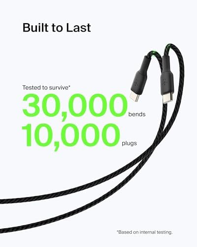 Enhance Your Charging Experience with the Belkin Boost Charge Braided USB-C to USB-A Cable – Fast, Reliable, and Versatile for i Phone 16, Samsung Galaxy S25, Google Pixel 9 & 8, i Pad Pro, Nintendo Switch 2, and Carplay – 3.3 ft Durable Design with Value 2-Pack for Optimal Performance and Longevity