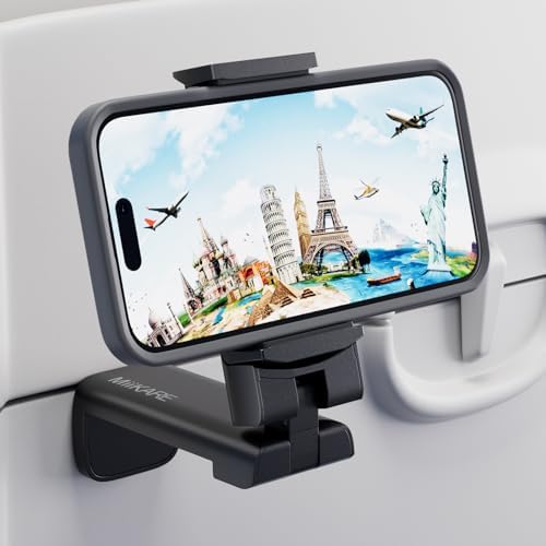 Mii KARE Universal Airplane Phone Holder – Innovative 360-Degree Rotating Smartphone Mount for Ultimate In-Flight Entertainment, Lightweight and Durable Travel Companion for Effortless Viewing on Tray Tables, Perfect for Long Flights and Quick Getaways