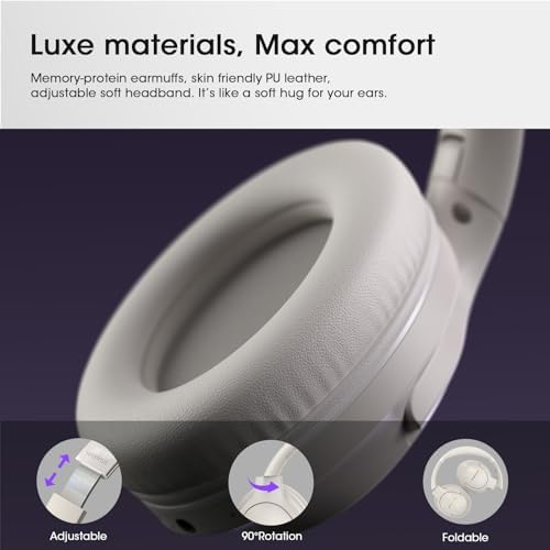 Premium Bluetooth Over-Ear Headphones with 80-Hour Playtime, Custom EQ Settings, and Enhanced Noise-Cancellation Microphone for Superior Call Clarity – Foldable Wireless Headset Ideal for Travel, Gym, Office, and Home Enjoyment with Rich Deep Bass and Unmatched Comfort
