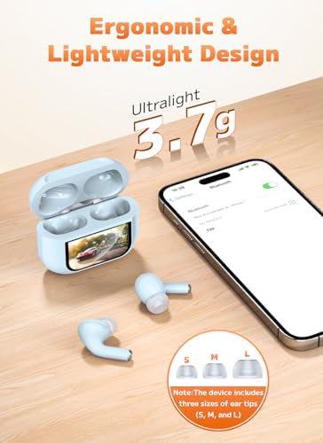 Advanced Bluetooth 5.4 Wireless Earbuds with Active Noise Cancelling (ANC) and Immersive Deep Bass – Uninterrupted 48-Hour Playtime for Ultimate Comfort and Connectivity, Ideal for Workouts, Travel, and Home Entertainment
