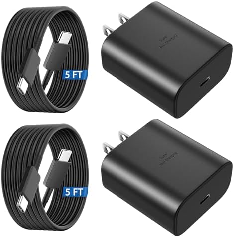 Super Fast 45 W Samsung USB-C Charger with 10 FT Pink Cable – Ultimate Charging Solution for Galaxy S25/S24/S23 Ultra, Stylish & Efficient Power Adapter for Quick Device Boosts and Enhanced Compatibility