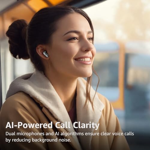 TOZO Hybrid Active Noise Cancelling Wireless Earbuds – Advanced Bluetooth 5.4 for Rapid Pairing, Immersive Deep Bass with 10 mm Drivers, AI-Powered Noise Cancellation via 4 Microphones for Crystal-Clear Calls, Fully Customizable 32 EQ Settings through TOZO App, Stylish and Waterproof Design for Comfort During Extended Wear