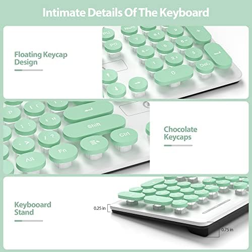 Elevate Your Workspace with the Fogruaden Retro Typewriter Keyboard – Stylish Full-Size USB Design, 104 Round Keys, and White LED Backlighting for Effortless Night Use, Ergonomic & Silent Membrane Keys Perfect for Windows PC and Laptops, Ideal for Writers and Gamers Seeking a Unique Vintage Touch