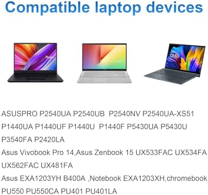 Power Up Anywhere: King Ma 65 W Ga N USB-C Charger with Dual Ports & 1.8 m Fast Charging Cable – Ultimate Adapter for ASUS Vivobook Pro15 & X1502 Z – Compact, Efficient Charging Solution for Home, Office, and Travel Use