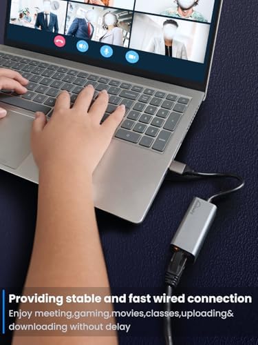 Elevate Your Workspace with the Ultimate USB-C Ethernet Adapter: 100 W Fast Charging Hub for Seamless Multiport Connectivity – Perfect for Laptops, Mac Books & Chromebooks – Experience Blazing Gigabit Ethernet Speeds & 5 GB USB 3.0 for Quick Data Transfer & Effortless Media Management