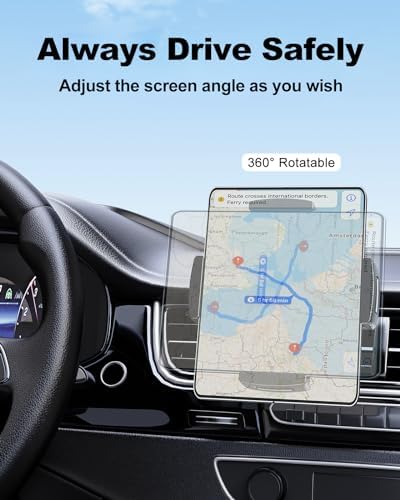Revolutionize Your Driving Experience with the Z Fold 5 Car Mount: 360° Rotatable Tablet Holder for Ultimate Navigation and Safety – Compatible with Samsung Z Fold Series, i Pad Mini, i Phone 16, and More – Firm Grip Technology Prevents Device Slippage During Bumpy Rides – Effortless Installation on Air Vents – Lightweight Yet Robust Design for Enhanced Durability and Versatility – Stay Connected Hands-Free While Driving with This Premium Car Vent Accessory