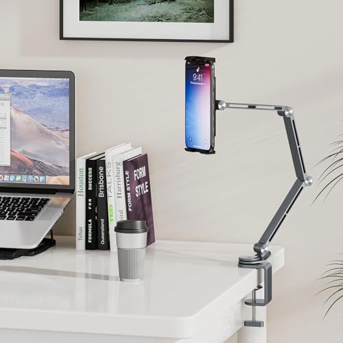 Adjustable 360° Rotating Tablet Stand Holder – Versatile Desk and Bed Mount for Enhanced Viewing Comfort, Compatible with 4-15.6″ Devices including i Pads and Smartphones – Lightweight, Foldable Design for Easy Portability and Optimal Posture Support