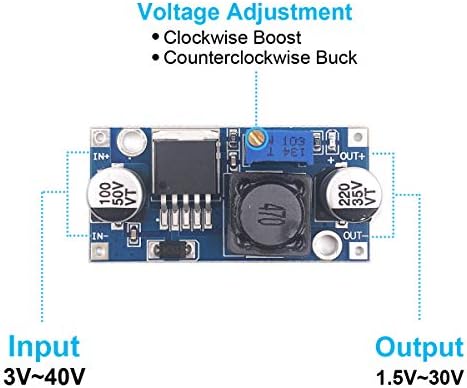 Versatile 10-Pack LM2596 Buck Converter Modules – High-Efficiency DC-DC Step Down Power Supply with Adjustable Output (1.25 V-30 V, 3 A) for Optimal Performance in Electronics Projects
