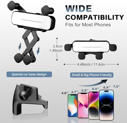 KUNGKIC Premium Rotating Smartphone Mount for 2023-2025 Subaru Crosstrek | Universal Car Cradle for 3.5-5.5 Inch Devices | Stylish Aluminum Design for Enhanced Interior | Hands-Free Navigation and Calls Made Easy | Quick Installation with Superior Grip Stability