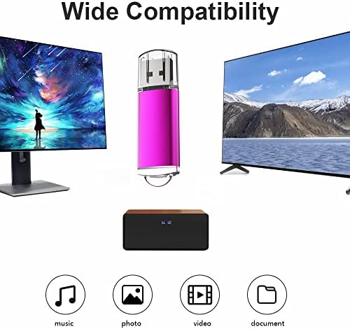 K&ZZ 5 Pack Multicolored 64 GB USB Flash Drives – High-Speed USB 2.0 Thumb Drives for Seamless Data Storage and Transfer – Ideal Portable Jump Drives for PC and Laptop Users – Vibrant and Durable Memory Stick Set for Effortless File Management
