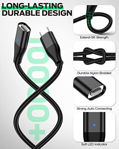Revolutionary YKZ 3-in-1 Magnetic USB Charging Cable – Versatile PD 60 W Fast Charger for Type C, Micro USB & i-Devices – Durable Nylon Braided Design in 3.3 FT & 6.0 FT Lengths for Tangle-Free Convenience – Enhanced Charging Speed and Compatibility