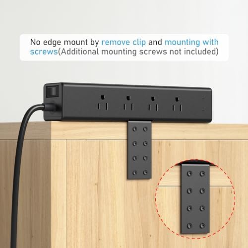 Revolutionize Your Workspace with the CCCEI 12-Outlet Power Strip and 20 W USB-C Charging Hub – Premium Surge Protector with 4800 J Defense, Easy-Access Switch, and 6 FT Cord for Thicker Desk Edges or Screw Mounting – Perfect for Home or Office Organization