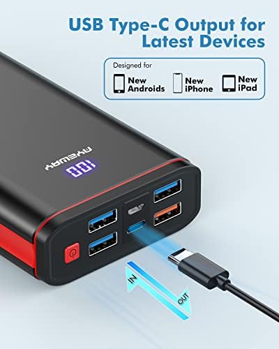 High-Capacity Ayeway USB C Portable Charger – 26800 m Ah Power Bank with PD 20 W Fast Charging, 5 Ports for Multi-Device Compatibility, Ideal for i Phone 13/14/15, Mac Book, Samsung Galaxy & Gaming – Ultimate Travel Companion for Uninterrupted Power