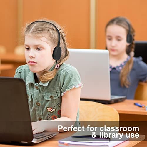 Flutesan 30 Pack Kids Adjustable Wired Headphones – Premium On-Ear Stereo Sound Earbuds for Classroom and Travel – Lightweight, Durable Design for Boys and Girls – Ideal Tangle-Free Audio Solution for Laptops, Tablets, and More