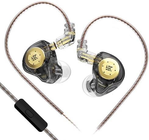 FEDAI KZ EDX Pro Wired In-Ear Headphones – Dual Dynamic Driver Hi-Fi Stereo Gaming Earbuds with Noise Cancelling Mic for Musicians and Audiophiles – Superior Sound Quality and Comfort for Extended Listening Sessions