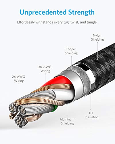 Anker 551 USB-A to Lightning Cable (3 ft) – Ultra-Fast Charging i Phone Charger, MFi Certified for i Phone 13/12/11/X/8 Series, Durable Nylon Build for Home and Car Use, Superior Compatibility and Reliability