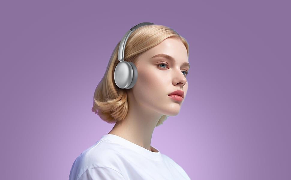 Discover the LORELEI Q60 Purple Wireless Bluetooth On-Ear Headphones – Unrivaled Comfort and Long-Lasting Performance with 40-Hour Battery Life, Enhanced Bass Mode, Built-In Microphone, and Lightweight Design for Effortless Connectivity and Ultimate Audio Enjoyment
