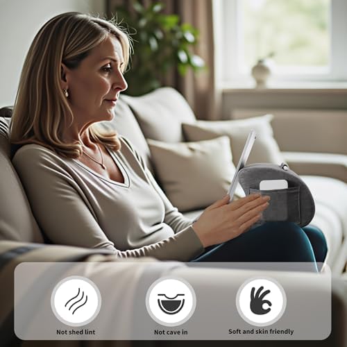Crea Dream Adjustable Tablet Pillow Stand – Ergonomic Lap and Bed Holder for 4-13 Inch Devices, Featuring Three Customizable Viewing Angles for Maximum Comfort and Support – Perfect i Pad, Kindle, and Galaxy Tab Accessory in Sleek Gray Design for Effortless Use at Home or On-the-Go