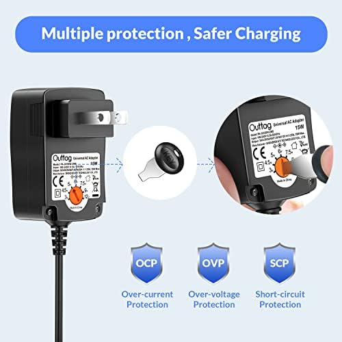 Versatile 15 W Universal AC Adapter – Multi-Voltage Power Supply for Routers, CCTV Cameras, Smartphones & More – Fast Charging, Lightweight, and Safe Solution for Household Electronics – Adjustable Voltage from 3 V to 12 V for Maximum Compatibility and Performance