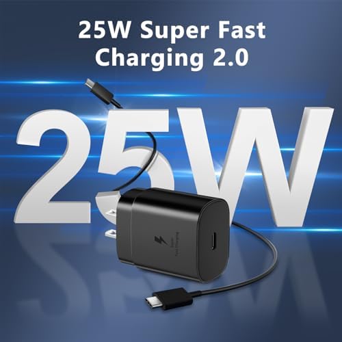 Ultra-Fast 45 W USB-C Charger with 6 FT Cable for Samsung Galaxy S25/S24/S23/S22 Series – High-Power Charging Block for Tablets & Smartphones with Safety Features, Compact Design, and Enhanced Compatibility for Quick Device Recharge