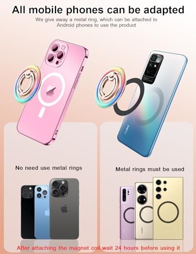 Glamorous Mindsky Glitter Phone Ring Holder – Secure Magnetic Grip for i Phone 16 Pro Max/15/14/13/12 & Android – Stylish Versatile Accessory for Enhanced One-Handed Usability and Drop Protection