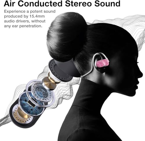 Purity Air Open Ear Headphones – Advanced True Air Conduction Wireless Bluetooth Earbuds with Dual Mic for Clear Calls – Ergonomic, Sweat-Resistant Design for Active Lifestyles – Compatible with i Phone & Android – Ultimate Comfort and Audio Awareness