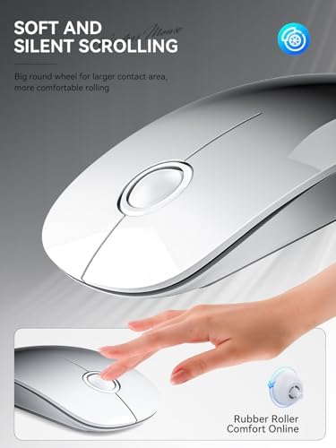 Sleek Purple Wireless Bluetooth Mouse – Effortless Dual Connectivity, 1600 DPI Precision, Whisper-Quiet Clicks, Long Battery Life for Enhanced Productivity and Versatile Device Compatibility