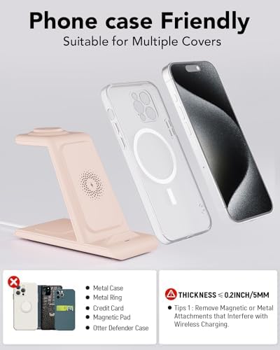 HATALKIN Advanced 3-in-1 Wireless Charging Hub: Ultimate Power Station for Apple Watch, i Phone 16/15/14/13/12 Pro Max/X/XS, and Air Pods Pro – Rapid Intelligent Charging in a Modern, Space-Saving Design for Effortless Home and Office Efficiency