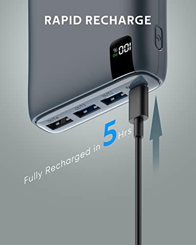 26800 m Ah CONXWAN Portable Power Bank – 22.5 W Fast Charging USB-C Battery Pack with 4 Outputs for i Phone, Android, and Tablets – Essential Travel Charger for On-the-Go Power Solutions in Green