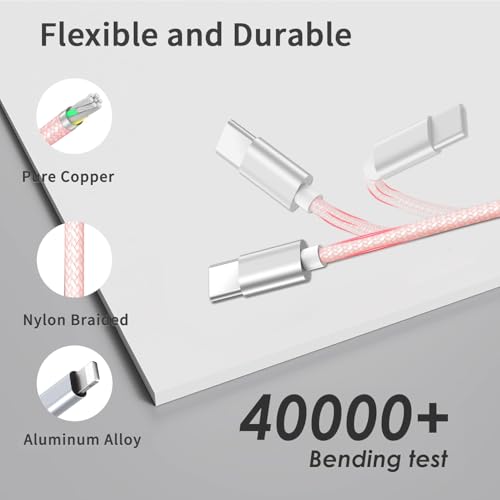 Ultimate 3-in-2 USB C Fast Charging Cable for Apple Watch & i Phone | 4 FT Multi-Device Charger for Apple Watch Ultra/Series 10-3 & i Phone 16-12, Galaxy S25 | Streamlined Power Delivery & Clutter-Free Solution for Busy Lifestyles