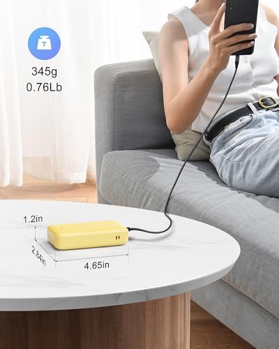 High-Capacity 20000 m Ah Portable Charger – 22.5 W Fast Charging Power Bank for i Phone, Samsung & Android Devices – Essential Travel Accessory in Vibrant Yellow for On-the-Go Power Solutions