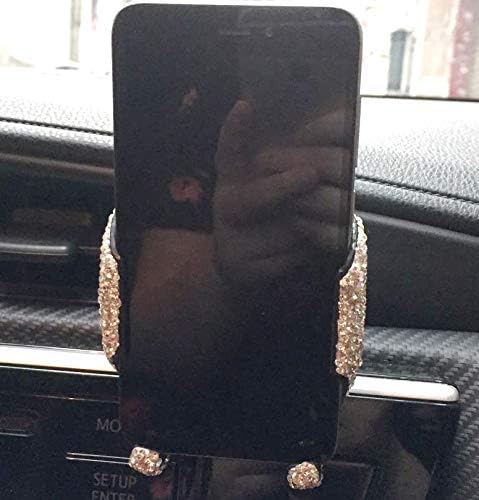 Glamorous Rhinestone Universal Car Air Vent Phone Holder – Elegant Hands-Free Accessory for Smartphones with 360-Degree Rotation and Secure Grip – Stylish Auto Vent Mount Enhancing Safety and Luxury