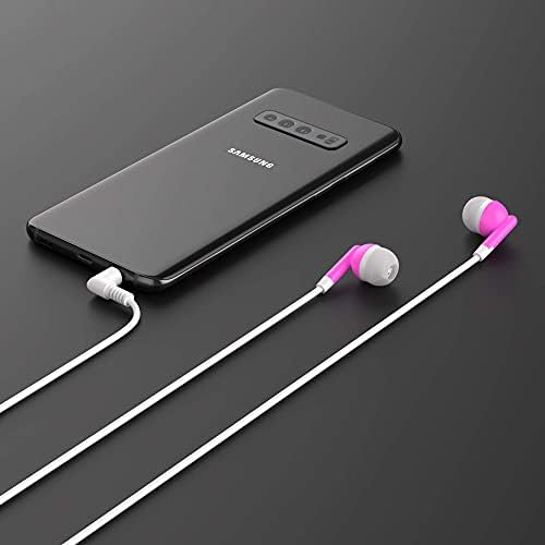 Maeline 100-Pack Bulk Earbuds with 3.5 mm Connector – Multi-Color Stereo Earphones for Schools, Events, and Promotions – Superior Sound Quality and Comfort for Everyday Use