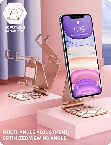 i-Blason Cell Phone Stand for Desk, Cell Phone Holder, Fits All Smart Phones, iPhone 16 15 14 13 Pro Max, Foldable Phone Stand Holder, Marble – Enhanced Compatibility and Speed