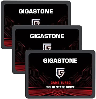 Boost Your Device’s Performance with Gigastone 128 GB SATA SSD (3-Pack) – 2.5″ Internal Solid State Drives for Rapid 520 MB/s Speed, Ideal PS4 HDD Replacement & Laptop Upgrade, Enhanced SLC Cache & 3 D NAND Technology for Ultimate Reliability and Efficiency