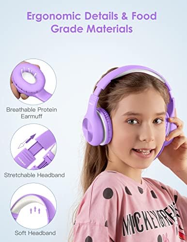 Premium Kids Over-Ear Headphones with Built-In Microphone – Safe Volume Control, Lightweight Dark Green Design for Online Learning & Travel, HD Sound Quality, Collaborative Audio Sharing Feature for Enhanced Learning Experiences