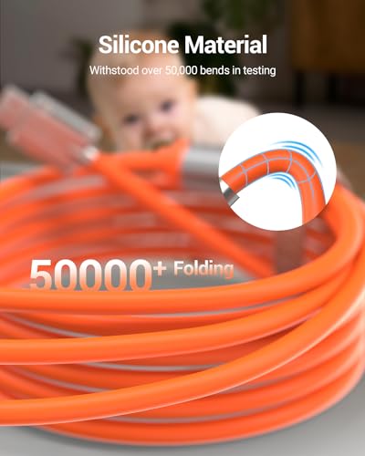 60 W Fast Charging 3-in-1 Multi Charging Cable – 4 ft Durable Silicone for Type-C, Micro USB & Lightning Devices – Perfect for i Phone 15, i Pad, Samsung, Google – Includes Stylish Leather Strap for Tangle-Free Organization – Ideal for Home & Travel Use