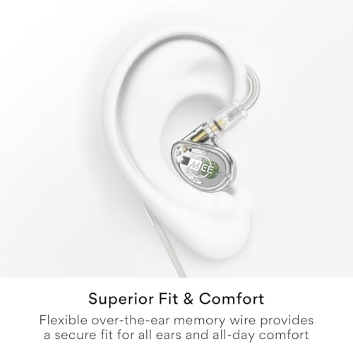 MEE audio MX1 PRO Dynamic Driver In-Ear Monitor Headphones – Professional Quality Sound Isolation Earbuds with Memory Wire Comfort, Detachable Cables, and Transparent Design for Musicians and Audiophiles – Exceptional Audio Clarity for Live Performances and Studio Sessions