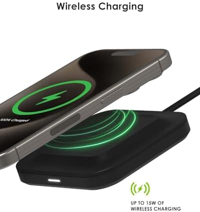 Mophie Universal Wireless Charge Pad – 15 W Fast Charging Solution for Qi-Enabled Devices, Ideal for i Phone, Google Pixel & Samsung Galaxy – Sleek Desktop and Nightstand Essential with Non-Slip Design and LED Status Indicator for Effortless Power Management