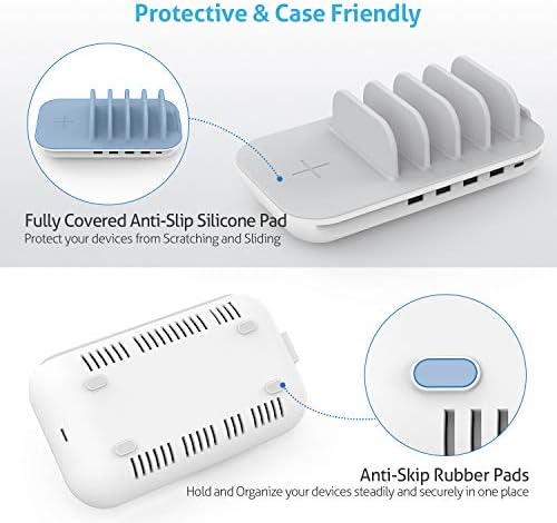 Soo Pii 70 W Multi-Device Charging Hub – 5-Port Fast Charge Dock with 15 W Wireless Pad & 25 W USB-C Power Delivery for Galaxy, i Phone 15/14/13/Xs/Max – Optimize Charging Efficiency for Home & Office Environments