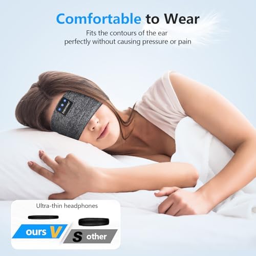 Transform Your Rest with Premium Bluetooth 5.4 Sleep Headphones – Lightweight Headband Design with HD Stereo Sound for Yoga, Jogging, and Travel – Ultimate Comfort and Insomnia Relief Gift in Stylish Gray – Seamless Connectivity and Versatile Use for Active Lifestyles