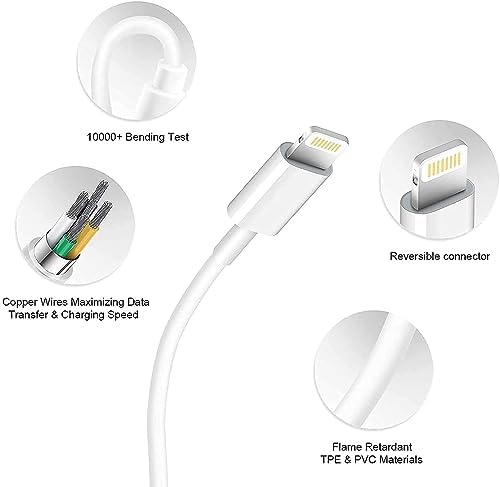 High-Performance i Phone Car Charger – Dual-Port 38 W USB-C & QC3.0 Fast Charging Adapter with 2 Lightning Cables, MFi Certified for i Phone 14, 13 Pro Max, 12, 11, X – Sleek Grey Design for Enhanced Compatibility and Efficiency on the Road