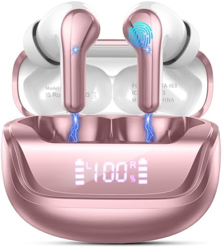 Donerton Advanced Bluetooth 5.4 Wireless Earbuds – Immersive Deep Bass In-Ear Headphones with Quad ENC Mics for Superior Noise Cancellation, 45-Hour Playback, IP7 Waterproof Charging Case – Ideal for Fitness Enthusiasts and Effortless Connectivity