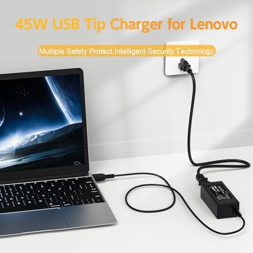 High-Performance 45 W Lenovo Laptop Charger – Compatible with Think Pad T431, T440, T450, T460, E540, X240 & More – USB Square Tip Power Supply with Enhanced Safety Features and Fast Charging Capability – Essential AC Adapter for Reliable Power Needs – 12-Month Warranty Included – Perfect for On-the-Go Professionals and Students