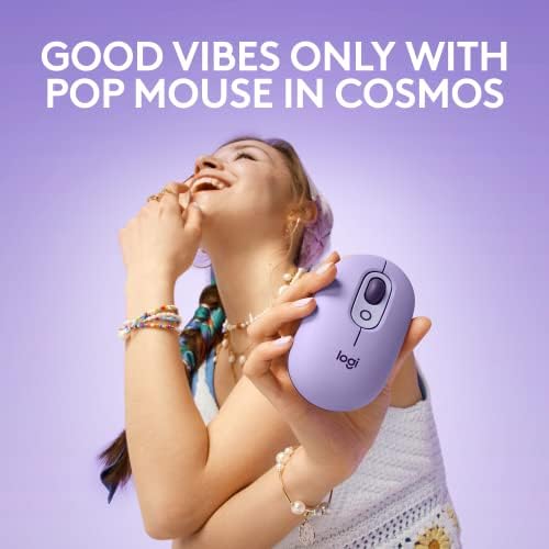 Logitech POP Wireless Mouse in Heartbreaker Rose – Customizable Emojis, Silent Click Technology, Precision Scrolling & Multi-Device Compatibility for Effortless Navigation and Personal Expression