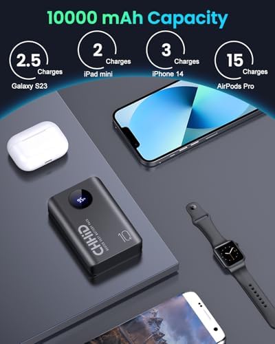 Stay Warm and Connected: 5 V 2 A Heated Vest Battery Pack with LCD Display – 10000 m Ah Portable Charger for i Phone & Android Devices – Fast Charging Dual Output Power Bank for Outdoor Enthusiasts and Active Lifestyles