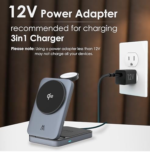 Ultimate 3-in-1 Mag Safe Qi2 Wireless Charging Station for i Phone, Apple Watch & Air Pods – Fast, Foldable & Stylish Power Hub for Modern Living